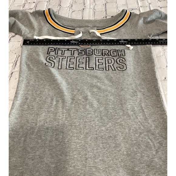 Touch Sweatshirt Women's Size S Gray Pittsburgh Steelers Graphic Rhinestone - Picture 8 of 9